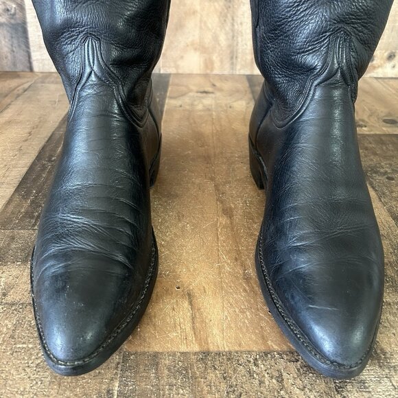 Lucchese Classics L818128 Soft Leather Black Western Cowboy Boots Mens 10.5 D - Picture 10 of 12